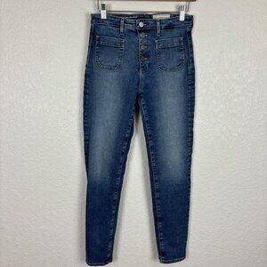 Anthropologie AG Adriano Goldschmied Stevie Ankle High Rise Slim‎ Straight Jeans